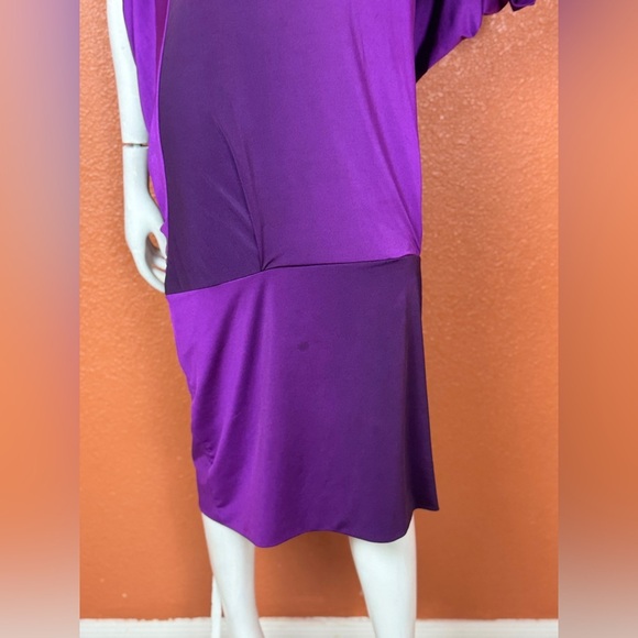 BOUNCE VINTAGE Elegant Purple Draped Dress Size 48. E45 - Picture 8 of 16